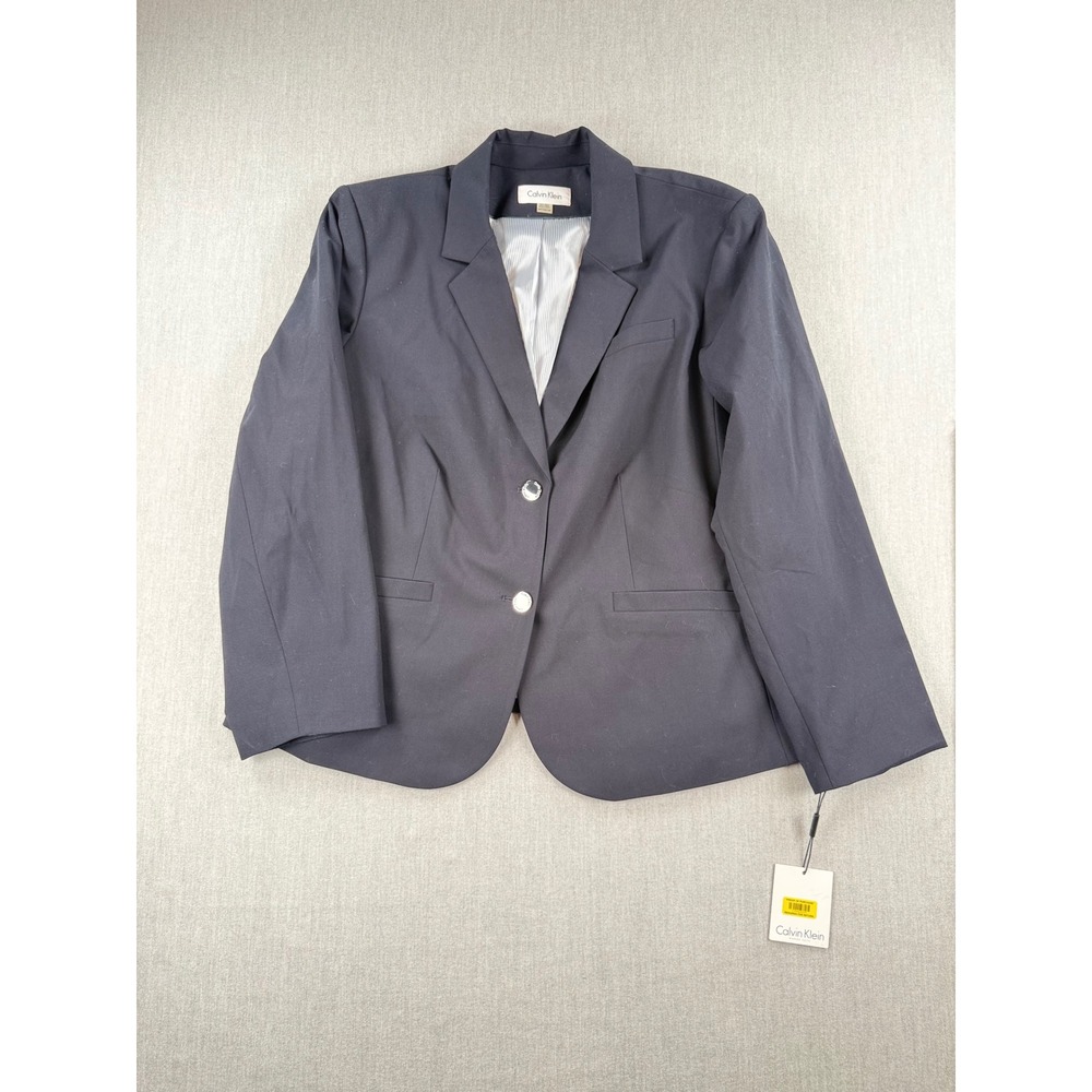 Calvin Klein Women's Navy Blue Two Button Blazer Jacket S2JL7060 Size 24W